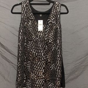Lane Bryant Black sequin embellished evening tank